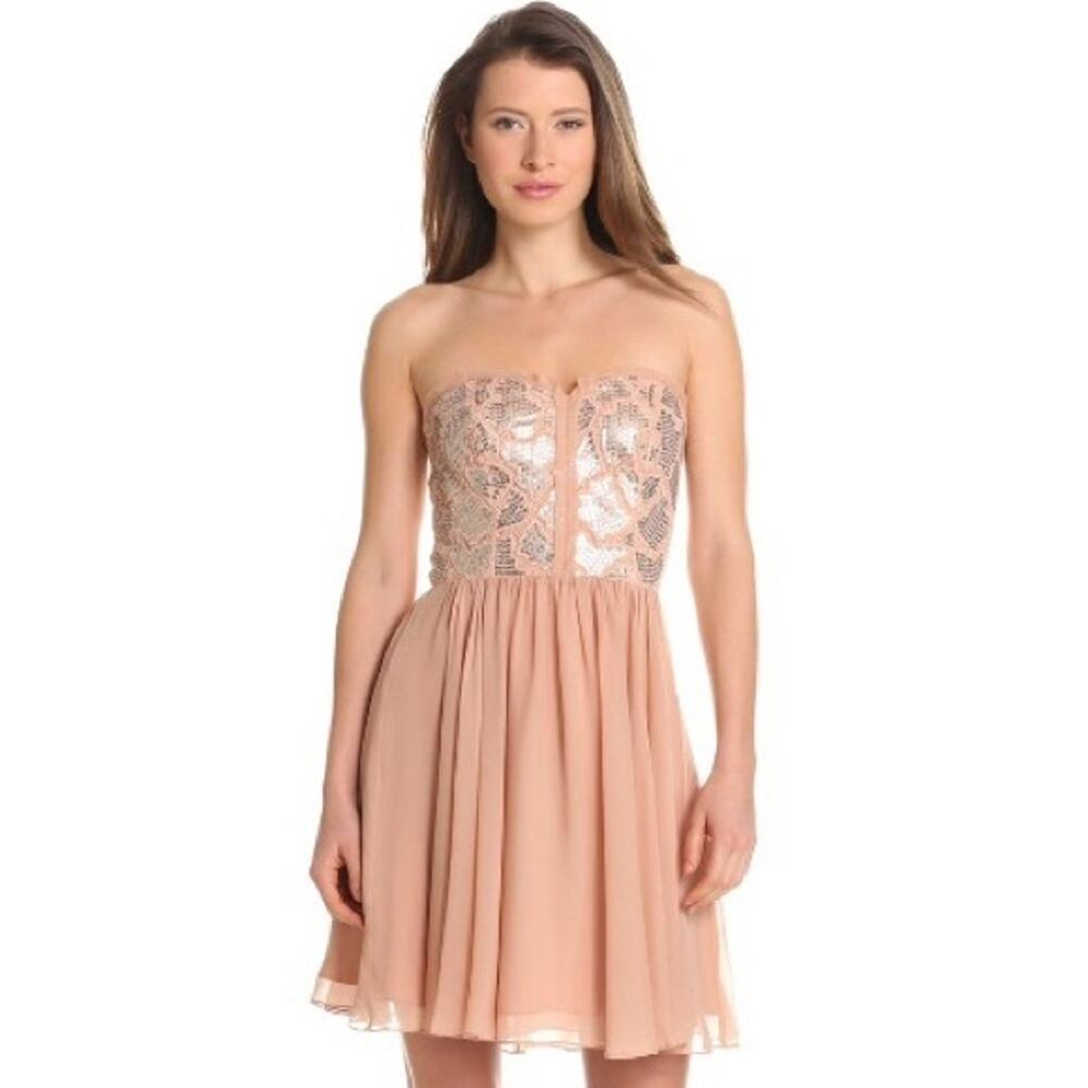 Rebecca Taylor Sequin Strapless Dress